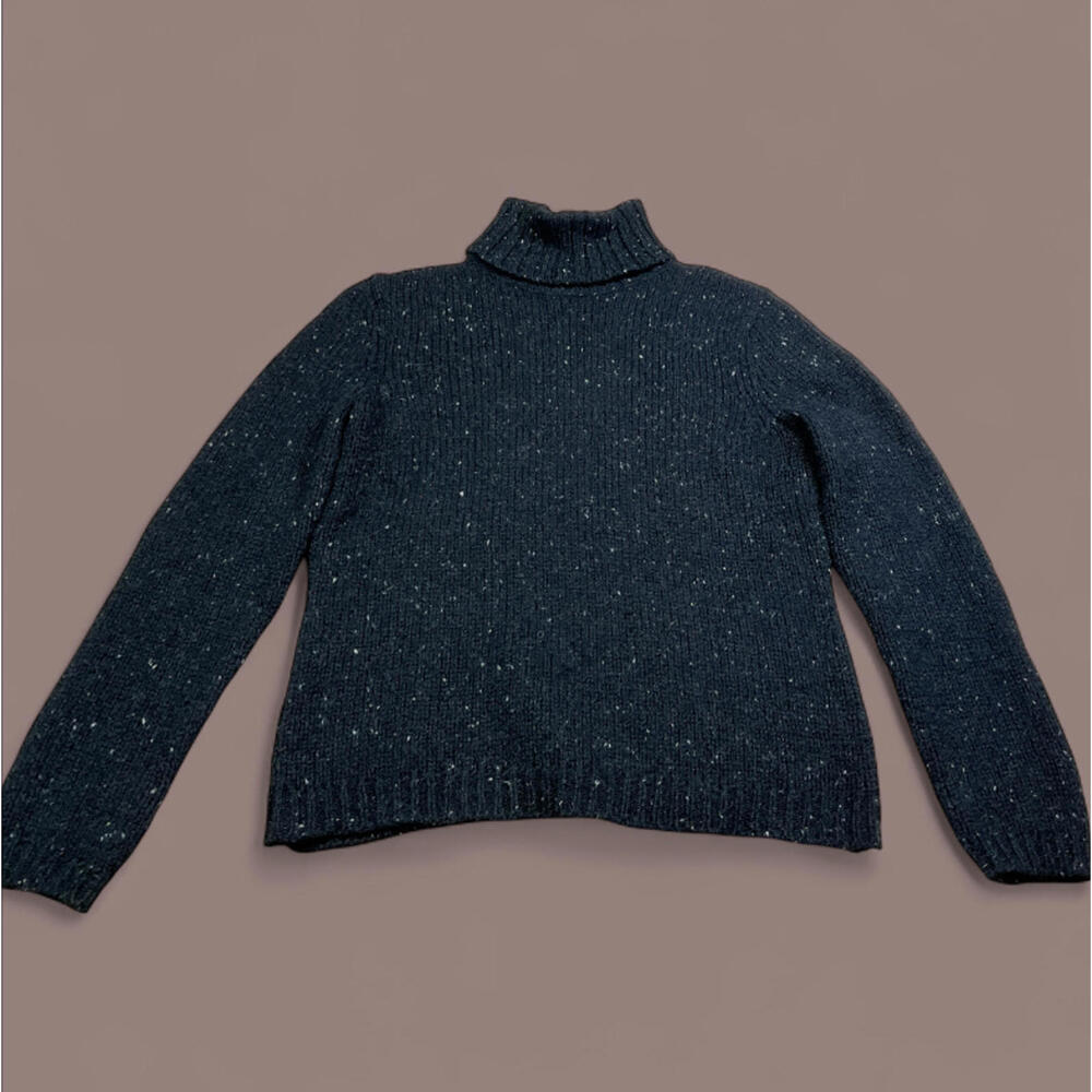 Chaps Navy Speckled Turtleneck Sweater